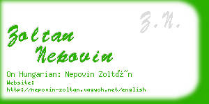 zoltan nepovin business card